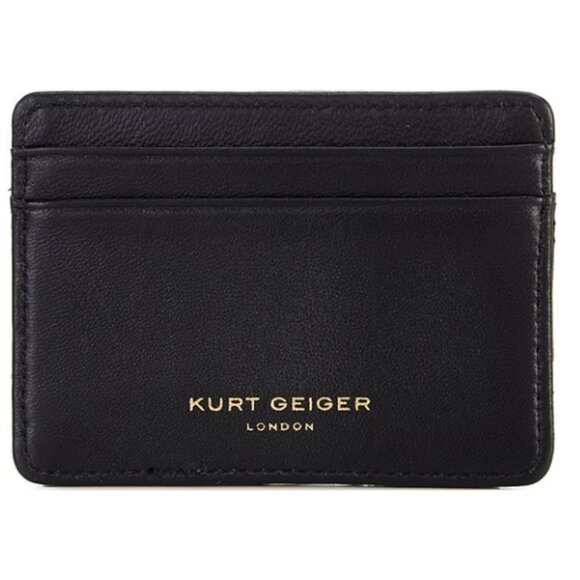 Kurt Geiger London Caviar Leather Card Holder Black NWT in Box - Picture 2 of 3